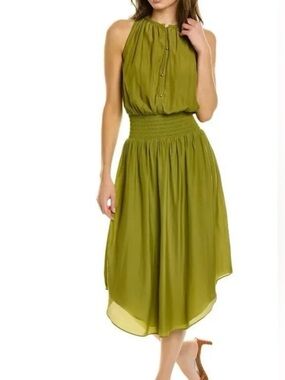 Elie. Elie Tahari Olive Green High-Low Sleeveless Dress Size M